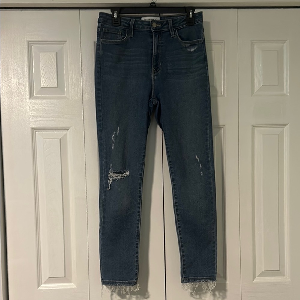 Just Black Blue Skinny Jeans with Distressed Details
